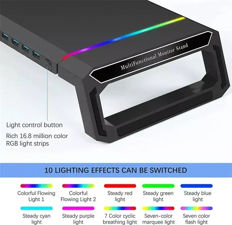 Bestsellerowy stojak pod monitor z 4 portami USB - aluminiowa podstawka pod laptopa/monitor z przestrzenią na klawiaturę i szybkim ładowaniem USB