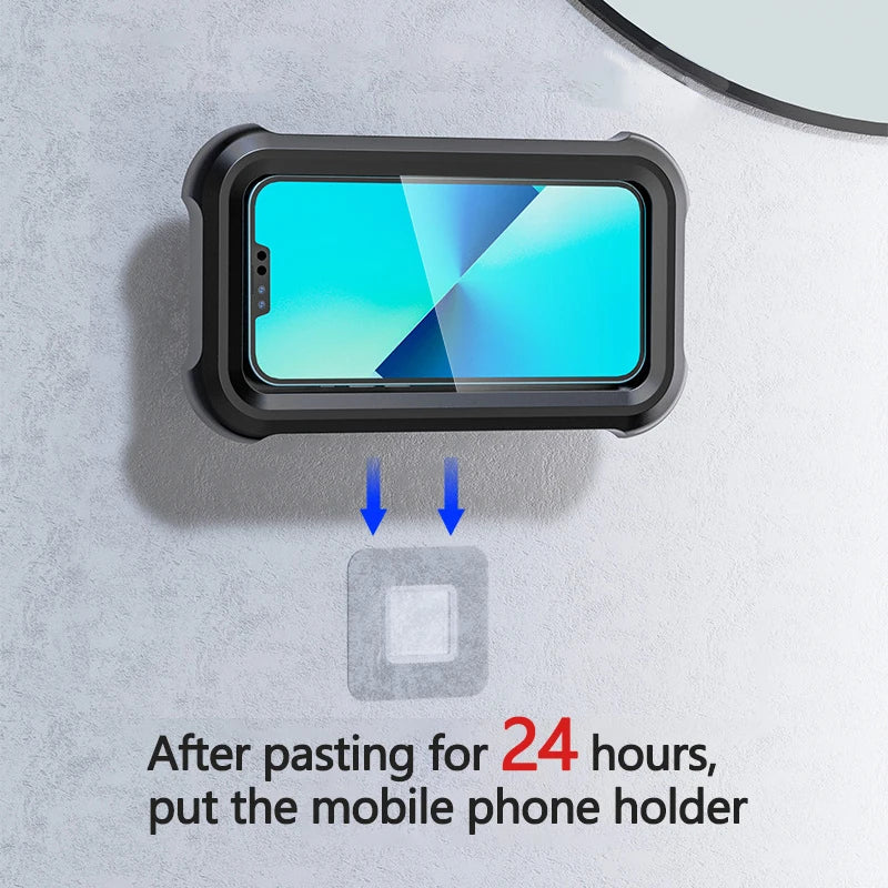 Wodoodporny uchwyt na telefon pod prysznic – 480° obrotu, regulowany kąt, montaż ścienny