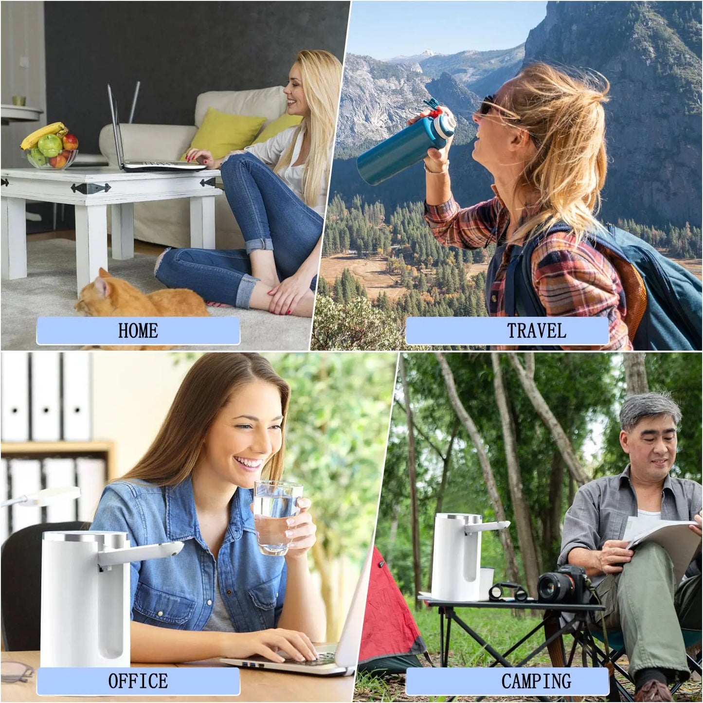 Uniwersalny Dozownik do Wody – Składana, Automatyczna Pompka z Wyświetlaczem | Przenośna Elektryczna Pompka do Butelek z Wodą