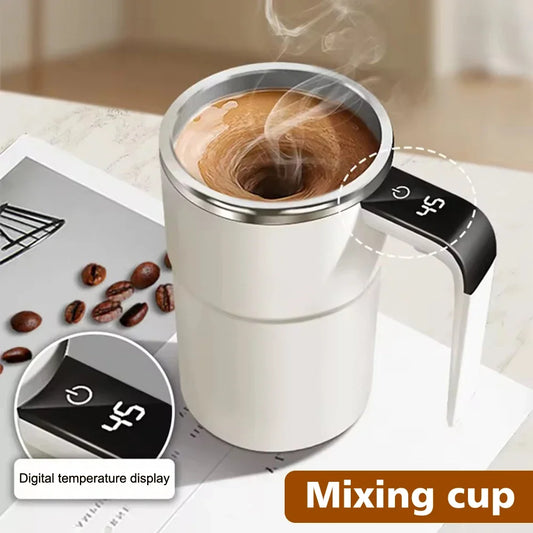 Automatyczny kubek mieszający z wyświetlaczem temperatury – inteligentny termos ze stali nierdzewnej
