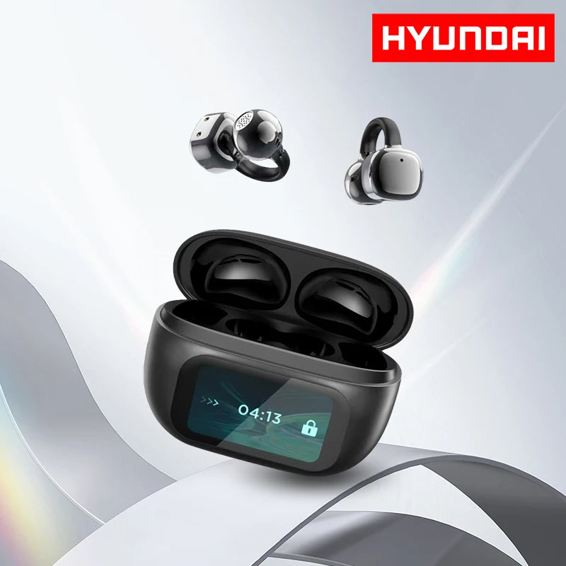 Słuchawki HYUNDAI HY-C02 Choice - Eleganckie słuchawki douszne bezprzewodowe Bluetooth z wyświetlaczem LED poziomu naładowania, mikrofonem i dźwiękiem stereo