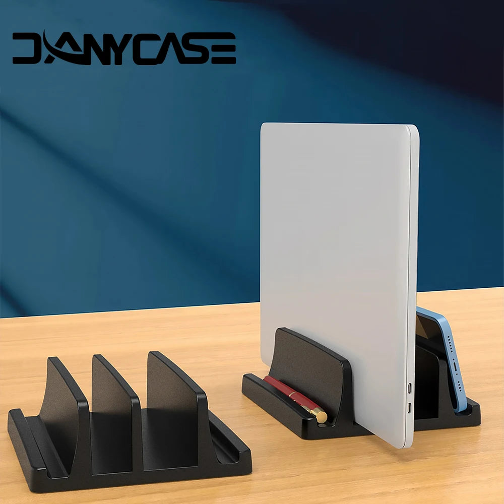 Pionowy stojak na laptopa z tworzywa sztucznego - przenośny uchwyt na tablet/MacBook/telefon, regulowana podstawka na biurko do notebooka, oszczędność miejsca, akcesorium do tabletu