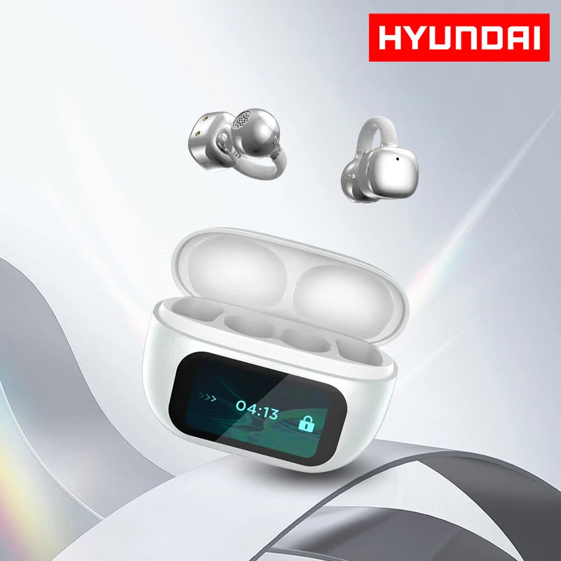 Słuchawki HYUNDAI HY-C02 Choice - Eleganckie słuchawki douszne bezprzewodowe Bluetooth z wyświetlaczem LED poziomu naładowania, mikrofonem i dźwiękiem stereo