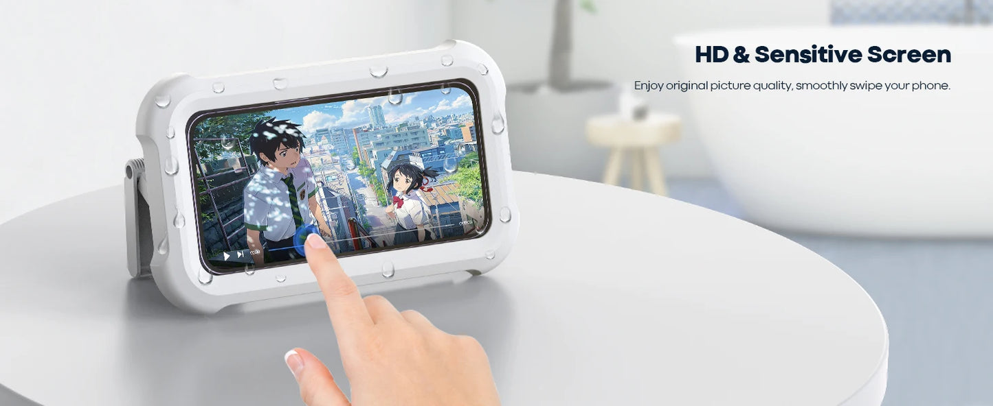 Wodoodporny uchwyt na telefon pod prysznic – 480° obrotu, regulowany kąt, montaż ścienny