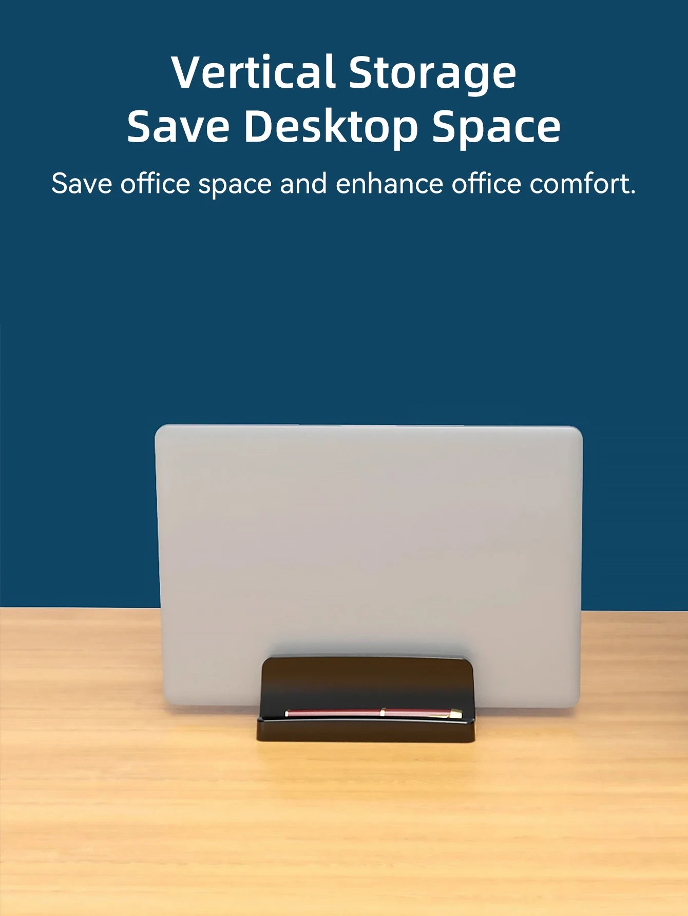 Pionowy stojak na laptopa z tworzywa sztucznego - przenośny uchwyt na tablet/MacBook/telefon, regulowana podstawka na biurko do notebooka, oszczędność miejsca, akcesorium do tabletu