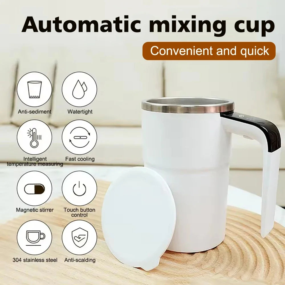 Automatyczny kubek mieszający z wyświetlaczem temperatury – inteligentny termos ze stali nierdzewnej